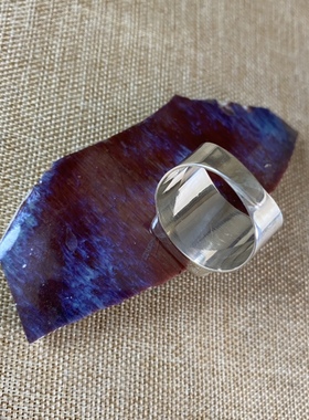 男士 青花瓷 戒指 老瓷片 925银 手工饰品 古瓷首饰 流行新款百搭