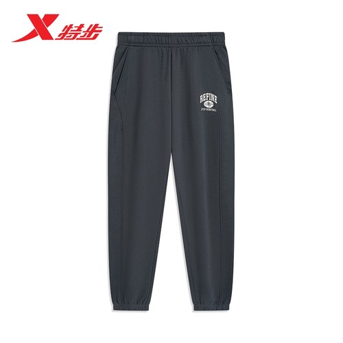 特步男子针织长裤2024冬季新款宽松休闲加绒针织长裤976429630081 - 图3