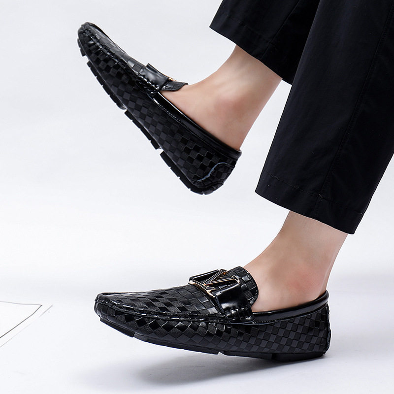 香港潮牌新款头层牛皮男士豆豆鞋高品质跨境大码休闲皮鞋潮男一脚,淘宝优惠券,粉丝福利购,淘宝优惠卷