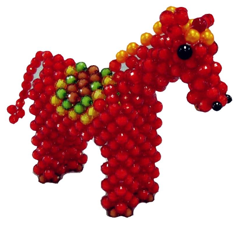 串珠马成品材料包 十二生肖手工艺品diy红白色摆件礼品散珠子视频,淘宝优惠券,粉丝福利购,淘宝优惠卷