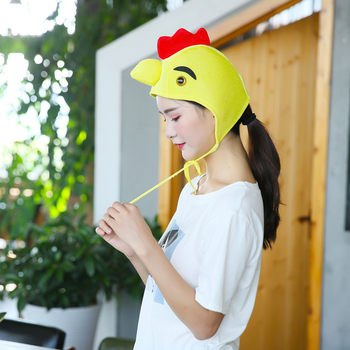 Square dance little yellow chicken hat performance headdress piggy frog rabbit crab lobster headgear