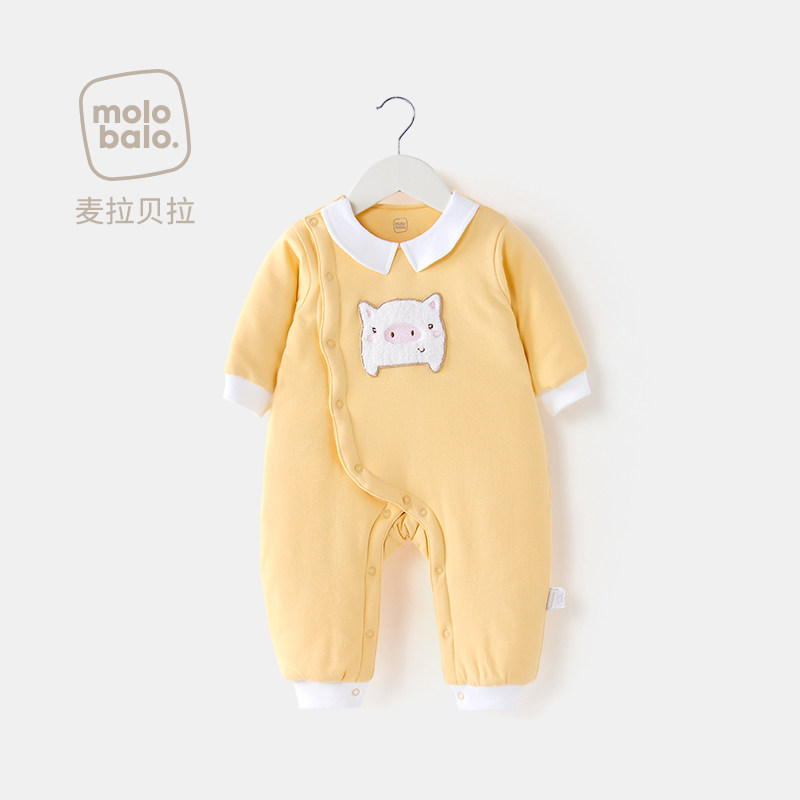 初生婴儿秋冬季纯棉 爱笔笔母婴连身衣/爬服/哈衣