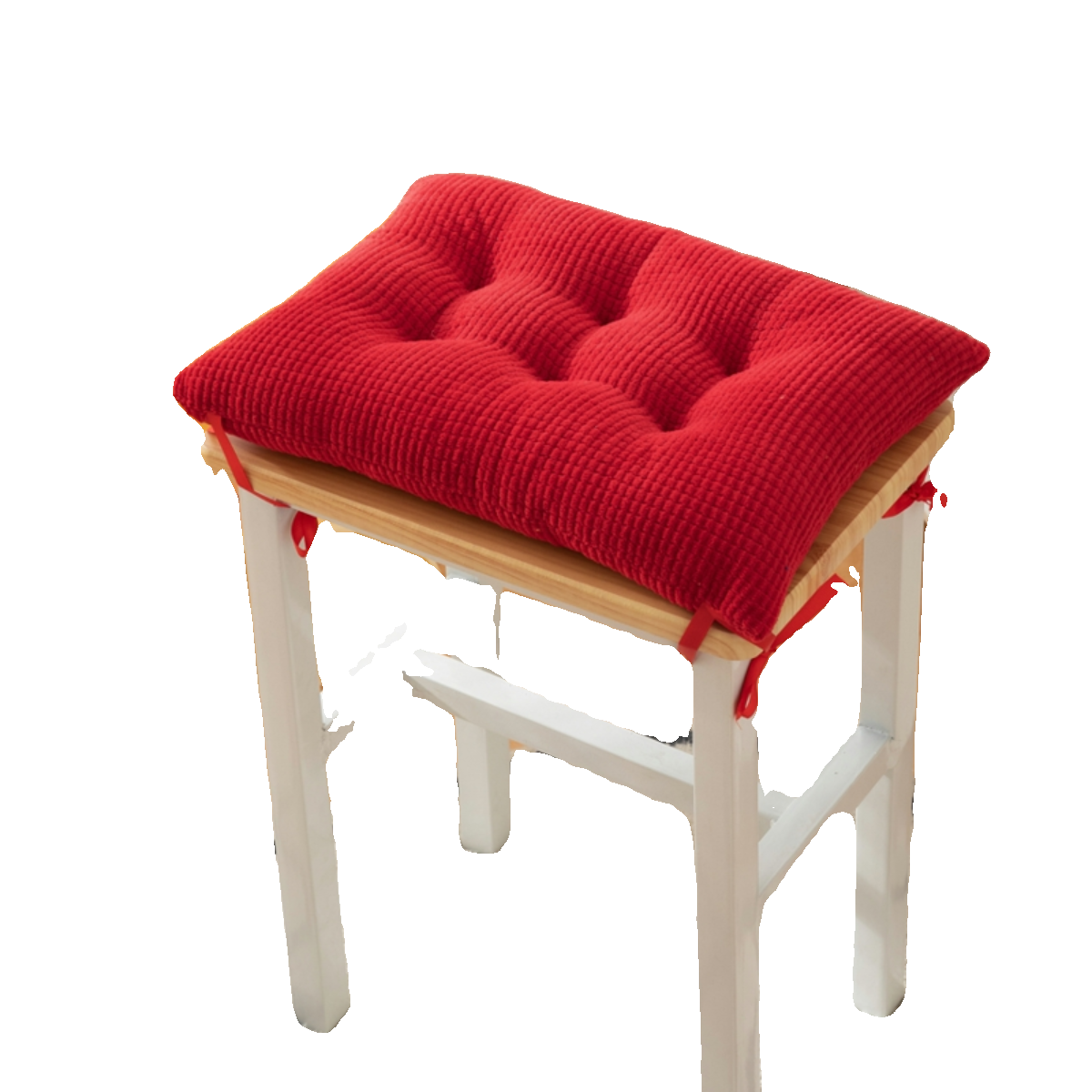 坐垫系带保暖加厚毛绒学生教室板凳长方形椅屁股垫软办公室餐椅垫