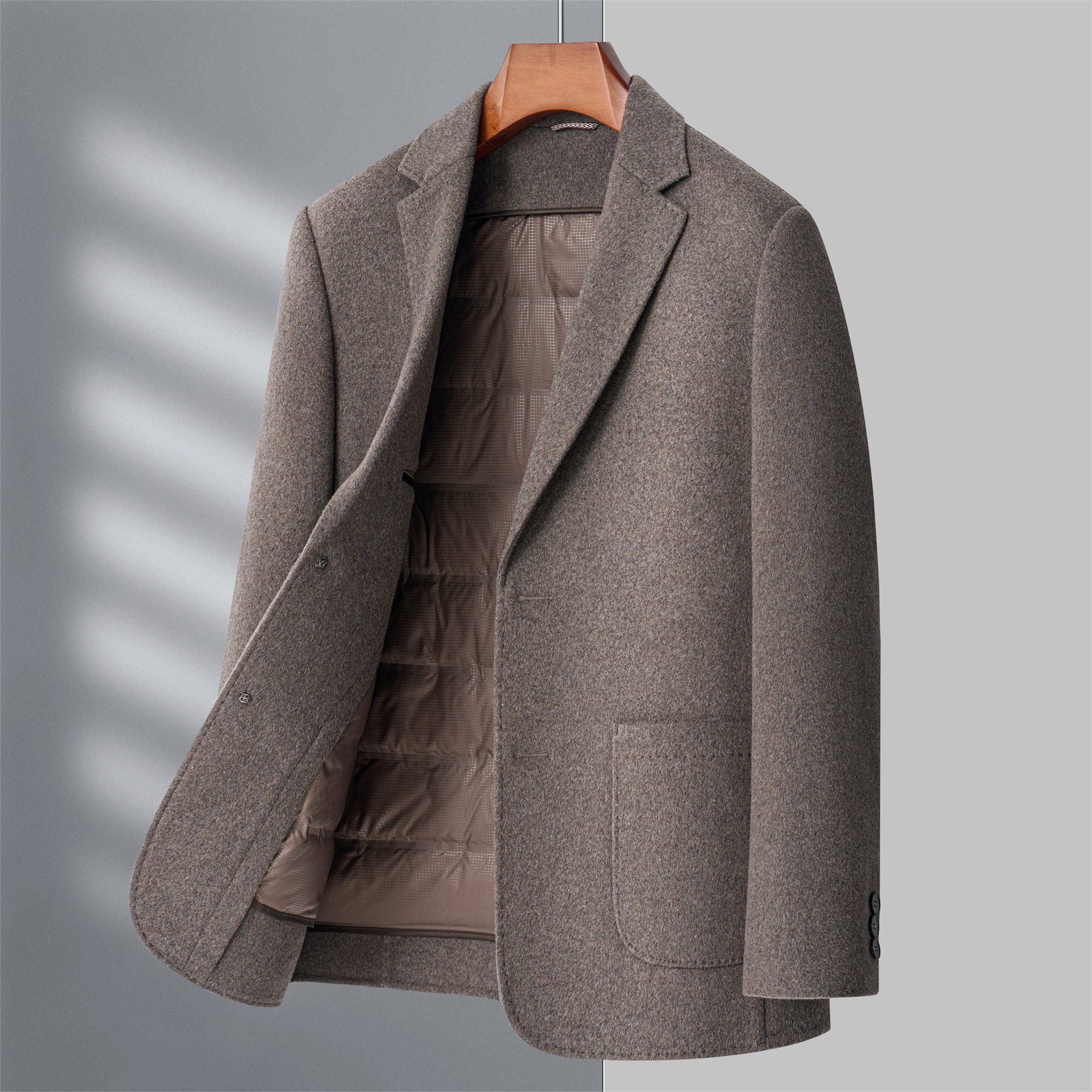 石狮市浪印户外端可拆卸加厚羽绒内胆商务休闲双面呢子西装外套男,淘宝优惠券,粉丝福利购,淘宝优惠卷