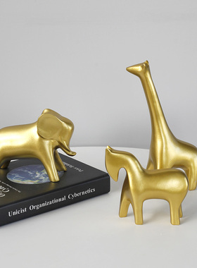 北欧风酒柜壁饰小马树脂工艺品