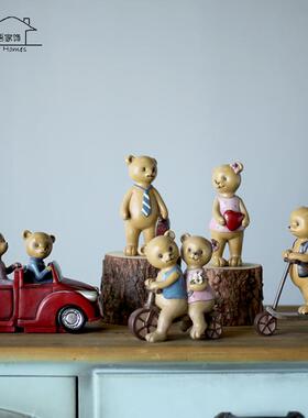 欧美乡村搁架墙面壁柜彩绘公仔熊