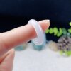 Natural Jadeite Wide Brim Ring White Ice Thick Pack