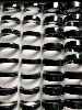 Natural A-grade jade bean seed ink jade square ring flat mouth