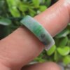 Half mountain and half water jadeite flat square ring