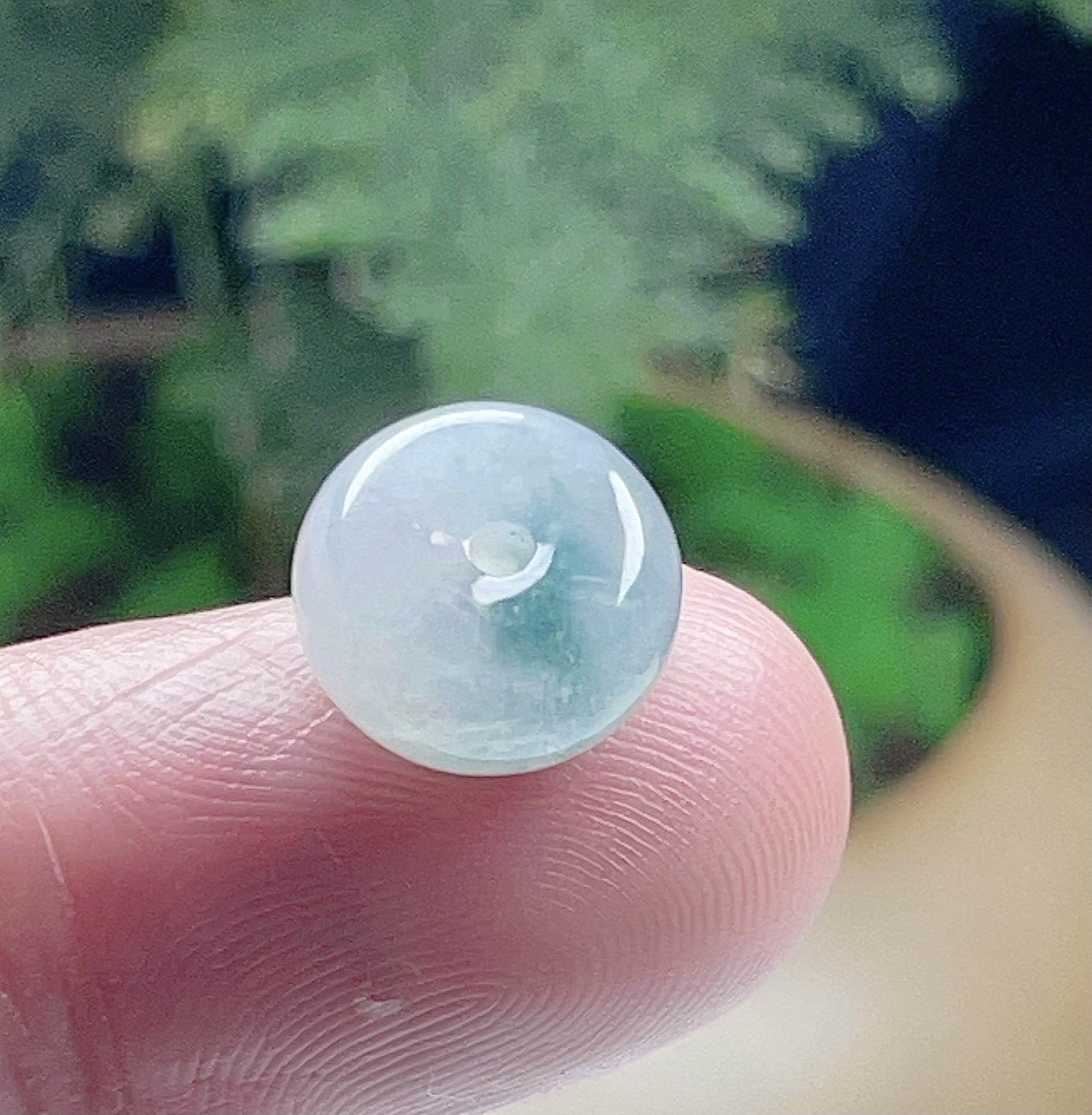 缅甸A货冰飘蓝花翡翠迷你路路通吊坠白月光平安扣手链锁骨链耳坠 - 图1