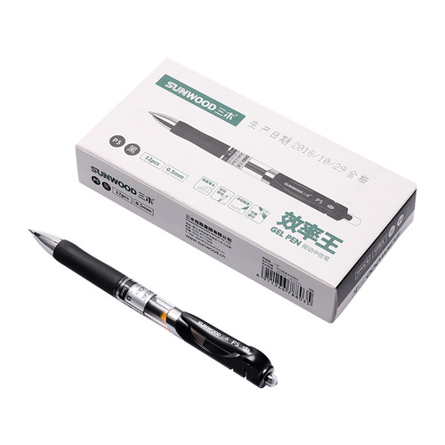三木SUNWOOD 效率王按动式签字笔 顺滑不断墨 P5品质同K35 - 图0
