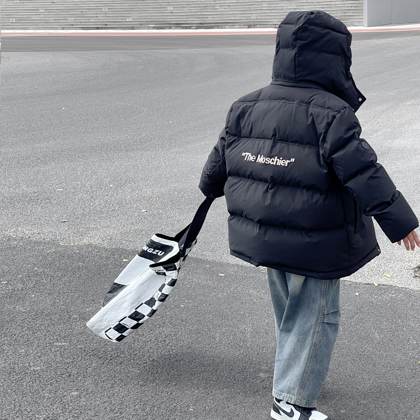 韩国儿童冬季羽绒服男童女童连帽加厚白鸭绒外套韩版时尚百搭外套 - 图2