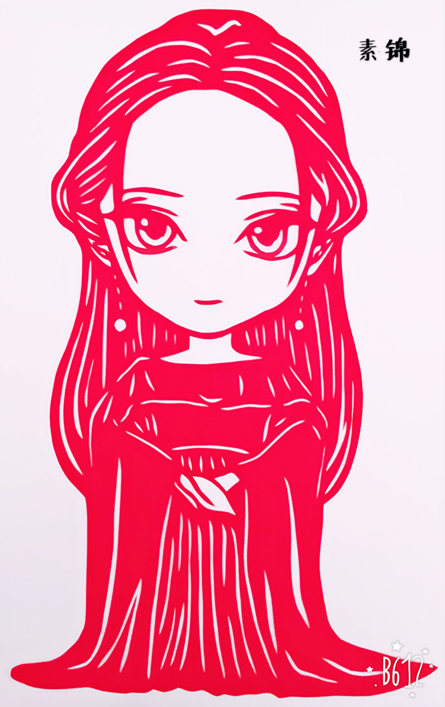 纯手工民间剪纸刻纸作品画 电视人物三生三世古剑奇谭q版镂空刻纸