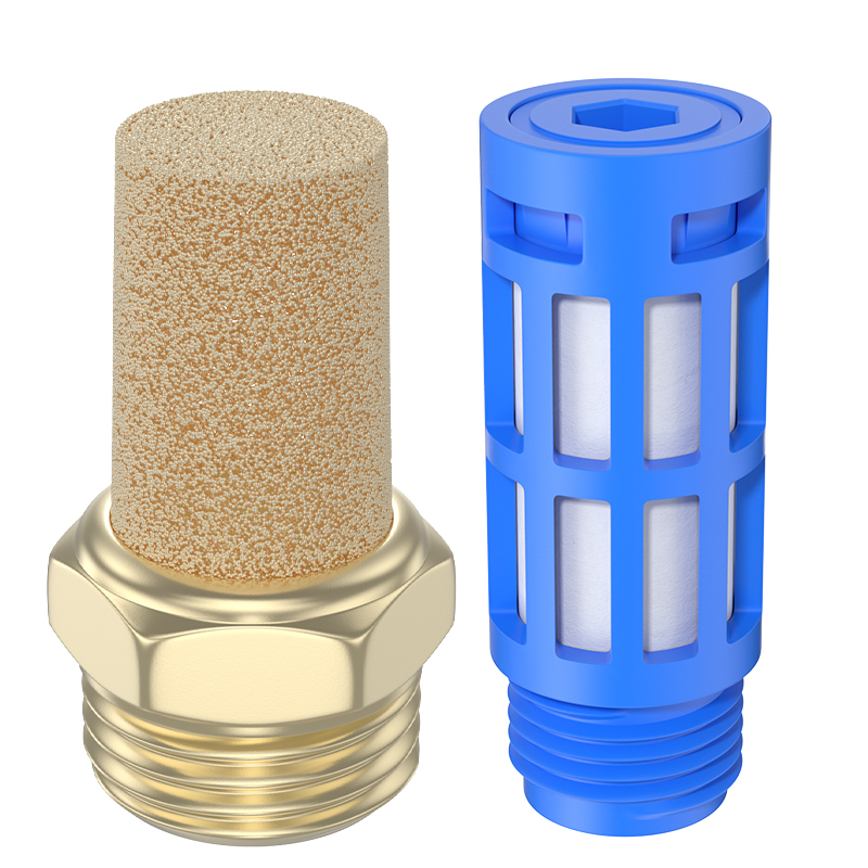 气动电磁阀排气消音声器BSL-01-02-03铜长头/平头节流消声过滤器-图3