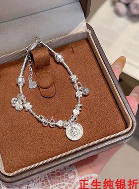 黄财神纯银手链女个性简约百搭