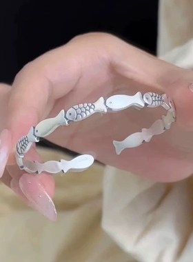 小鱼纯银手镯女时尚轻奢高级感