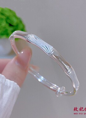 竹节纯银手镯女个性轻奢时尚气质