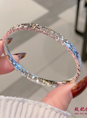 碎冰冰吉言纯银手镯女轻奢高级感