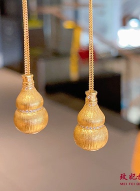 拉丝葫芦纯银项链女小众简约百搭