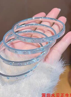 星星彩钻纯银手镯女个性简约百搭