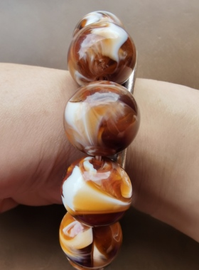 精美时尚气质百搭休闲20mm蜜蜡圆珠手串手链手环手饰配饰