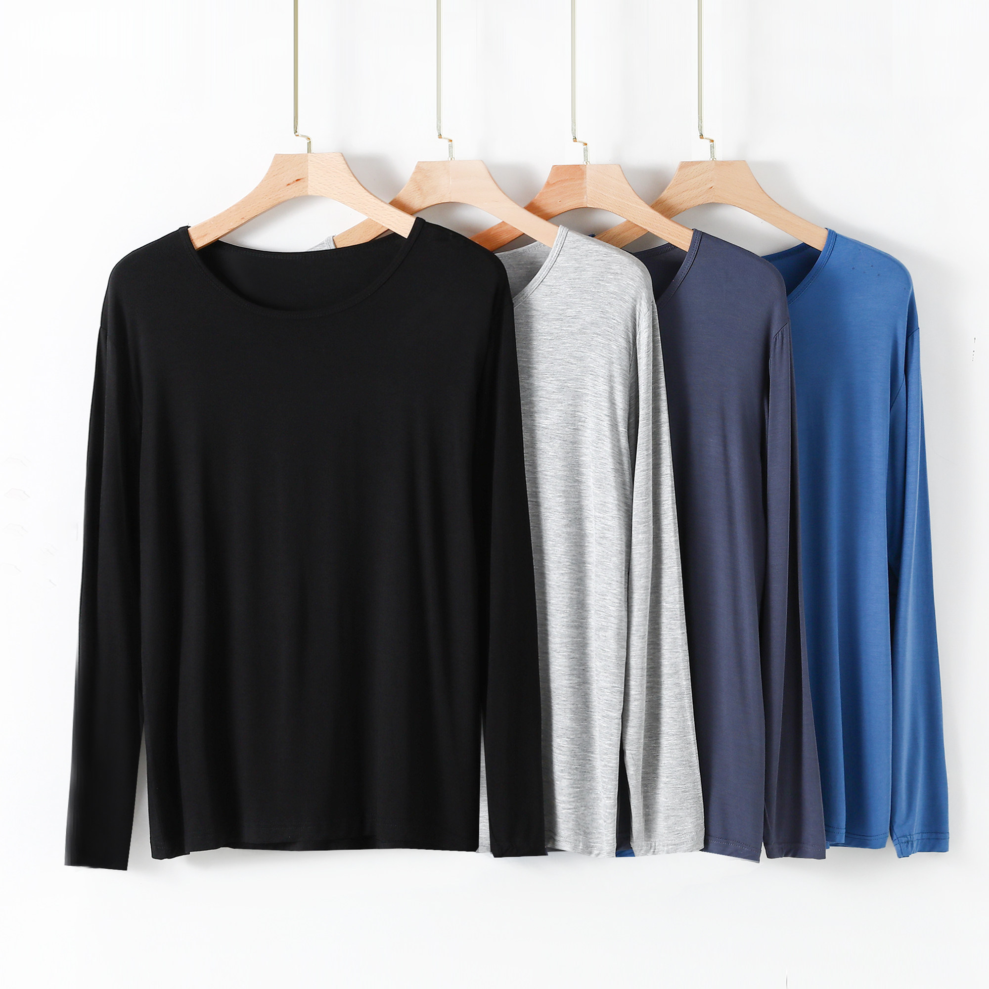 2025春秋男士莫代尔圆领打底衫薄款长袖T恤内搭休闲宽松大码上衣,淘宝优惠券,粉丝福利购,淘宝优惠卷