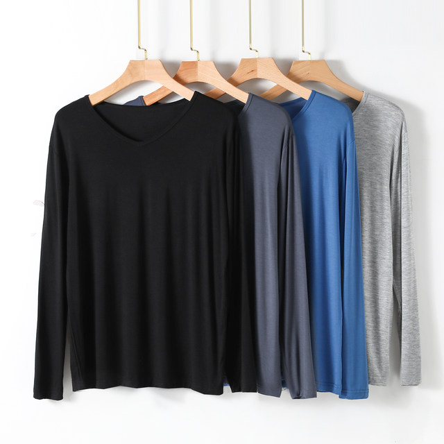 Modal ຜູ້ຊາຍ V Neck ແຂນຍາວເທິງ