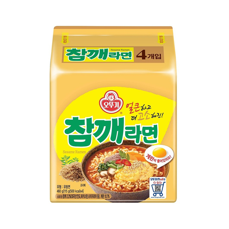 韩国直邮不倒翁鸡蛋芝麻拉面奥土基泡面速食面115g*4袋王霏霏推荐 - 图3