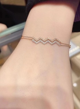 欧美时尚通勤流行几何元素箭头纹理镶嵌锆石 轻奢风手链厂家