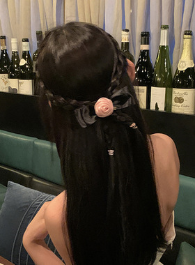 暗夜玫瑰系带choker气质项链发夹