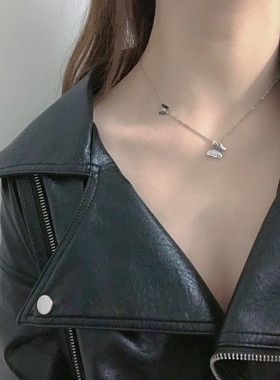 不掉色钛钢春夏蝴蝶女不锈钢项链