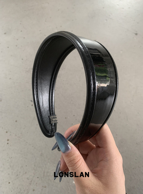 LONSLAN ACC 早秋韩系宽版皮质亮面拼接发箍简约碎发整理头饰