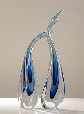 艺术大师手作琉璃天鹅摆件