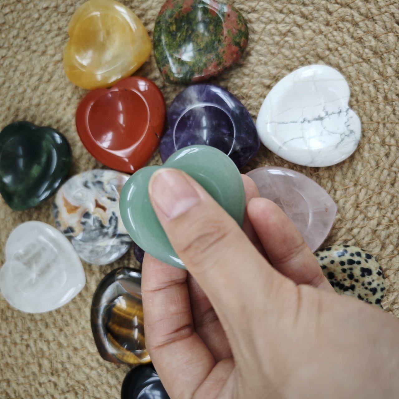 天然水晶爱心解忧拇指石 七彩口袋石忘忧石放松冥想水晶解压石,淘宝优惠券,粉丝福利购,淘宝优惠卷