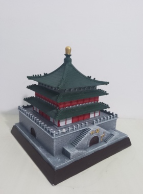 创意树脂工艺品西安旅游纪念品钟楼摆件建筑模型陕西特色礼品