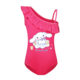 004 Girls One-piece Swimsuit Swim Cap Set