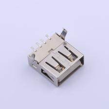 903-141A2034S10100 USB连接器 Type-A 母座 卧贴 无后盖弯脚无边 - 图1