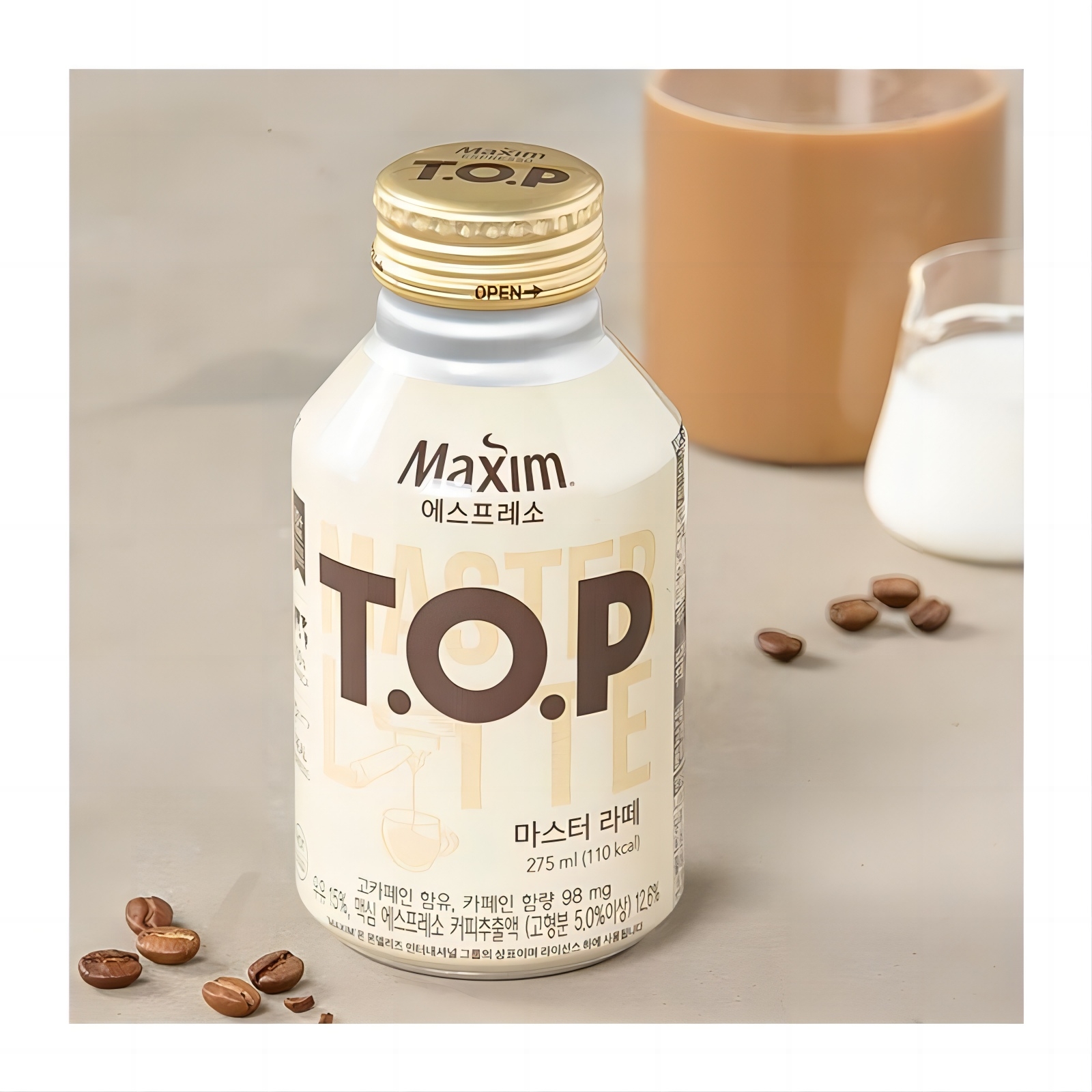 整箱批Maxim黄麦馨TOP拿铁罐装即饮美式黑咖啡韩国进口275ml*20 - 图3