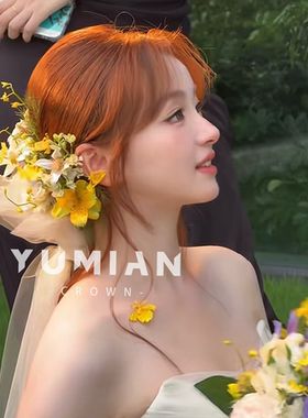 TM｜“莫奈花园”新娘手捧花头纱（仿真花/模特是真花 具体看实拍