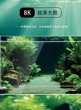 5d立体高清图立体画正胶自粘画新款水草缸造景高级鱼缸背景贴纸图