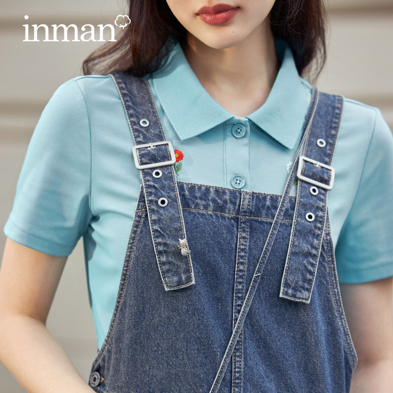 茵曼2022吊带韩式背带裙牛仔连衣裙 茵曼田田极客连衣裙