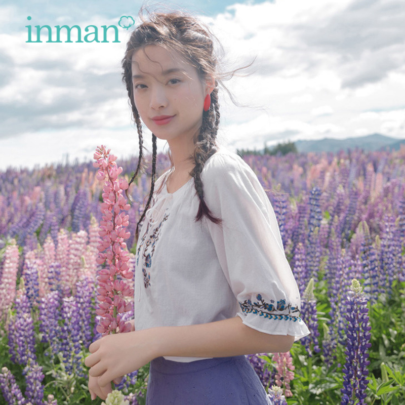 茵曼特价清仓女洋气全棉潮纯棉衬衫 茵曼田田极客衬衫