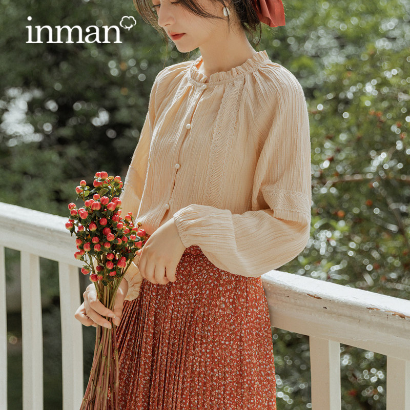 茵曼女设计感小众外穿复古港味衬衫 茵曼田田极客衬衫