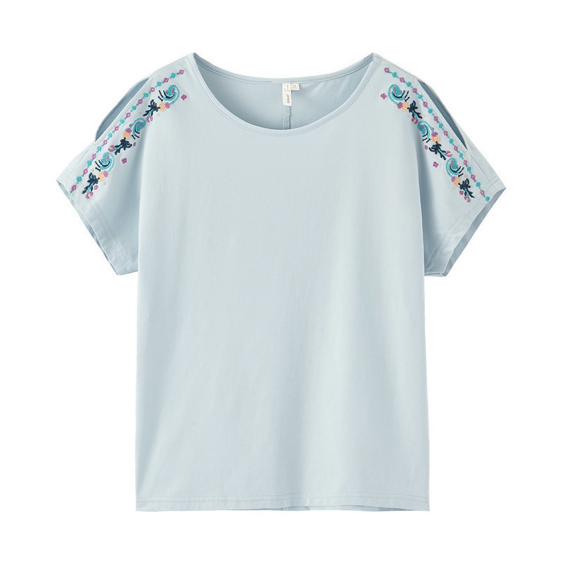 茵曼特价清仓休闲好上衣女2020绣花 茵曼田田极客T恤