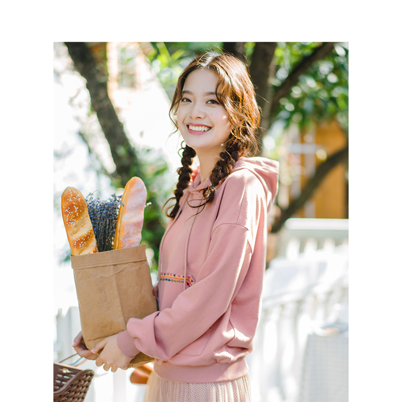 茵曼短款宽松韩版秋装2020年卫衣 茵曼田田极客卫衣/绒衫