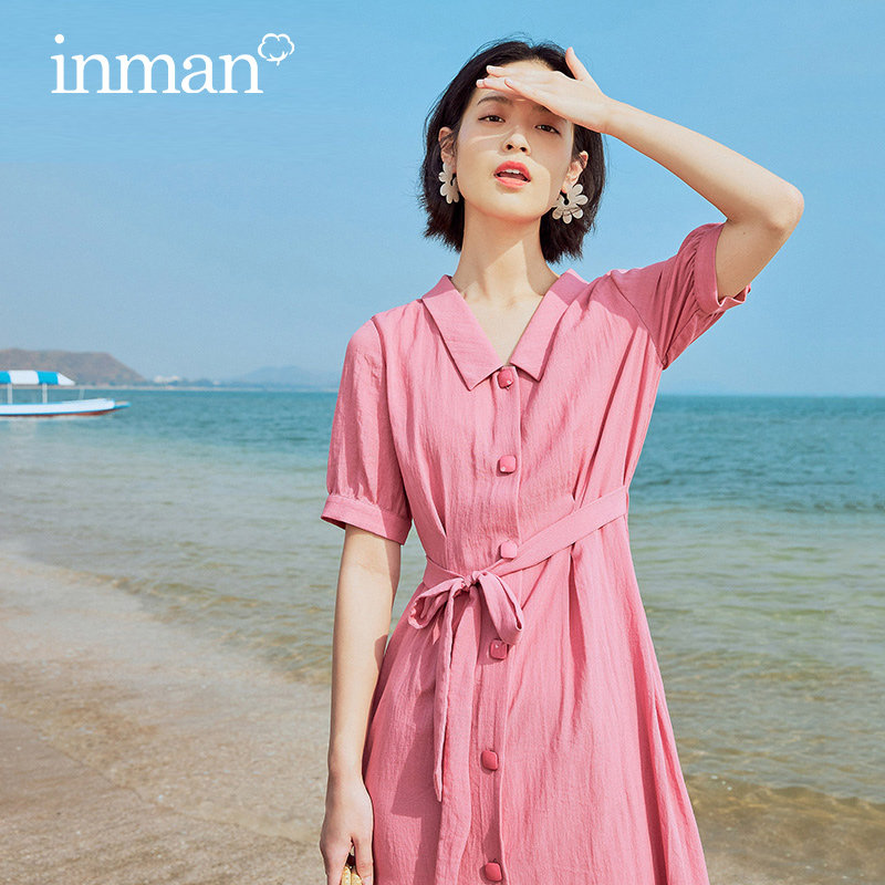 茵曼又纯又欲初恋系2020夏季连衣裙 茵曼田田极客连衣裙