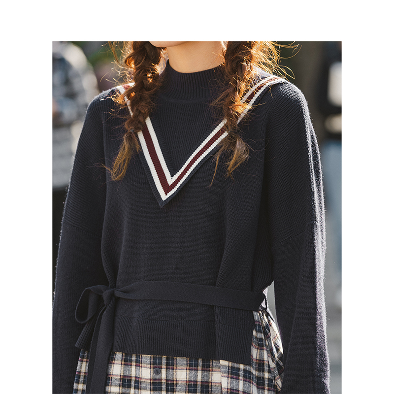 茵曼2020新款学院风显瘦宽松连衣裙 茵曼田田极客连衣裙