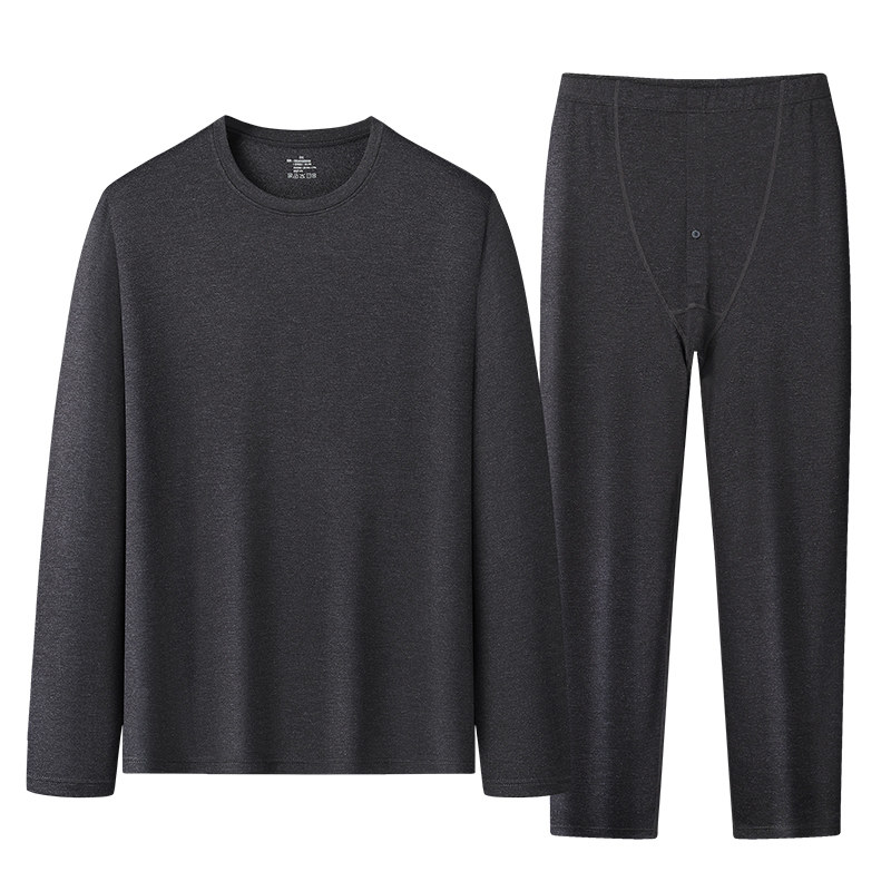 冬季男款加大码保暖内衣套装肥佬纯色长袖T恤衫恒温打底秋衣秋裤,淘宝优惠券,粉丝福利购,淘宝优惠卷