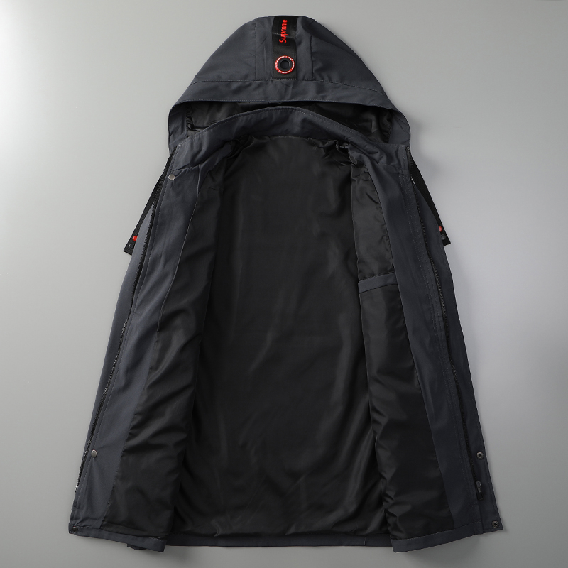 春秋新品男士中长款可脱卸帽男上衣 宝盾狼风衣