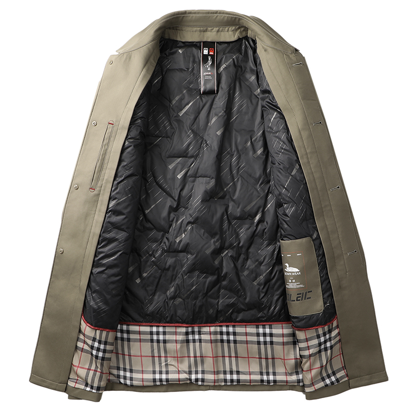 秋冬加大码男士中长款特大号宽松 宝盾狼风衣